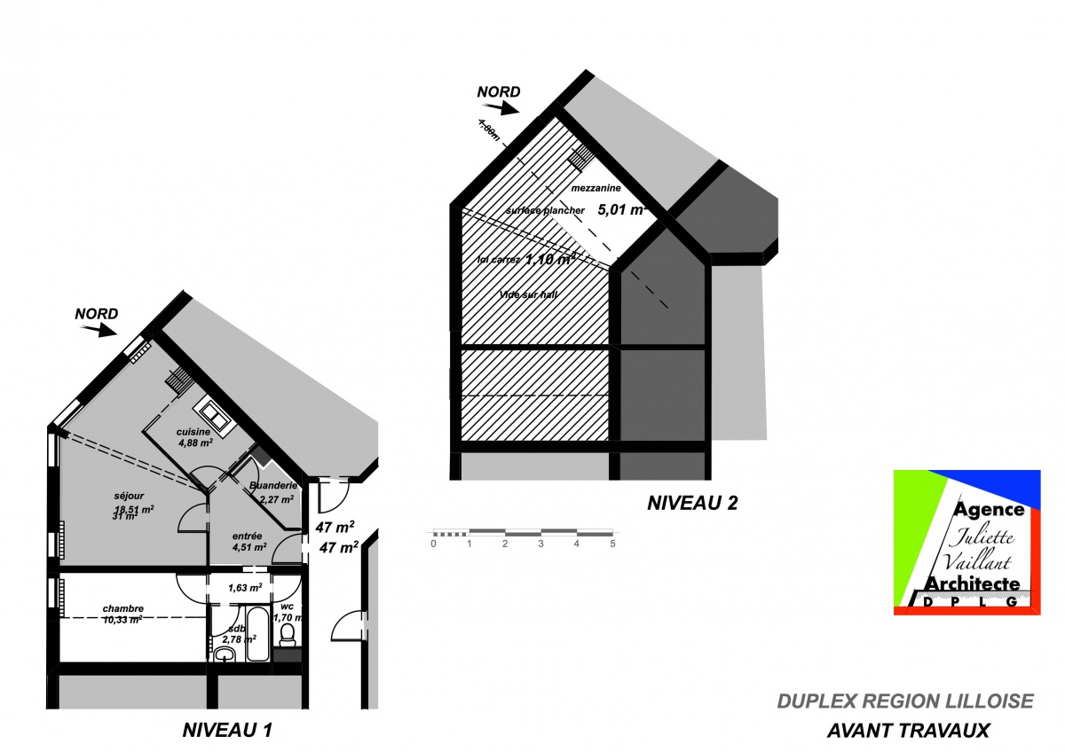 Modernisation d'un duplex urbain : AVANT TRAVAUX